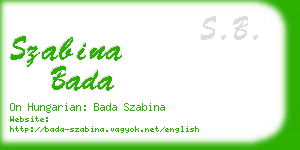 szabina bada business card